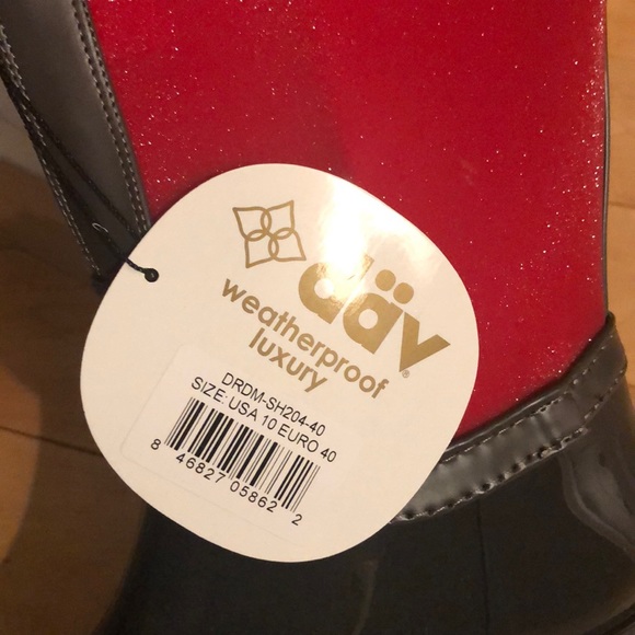 DAV Dryden Mid-Sheer Berry Rain Boots USA10/EURO40 - Picture 4 of 4